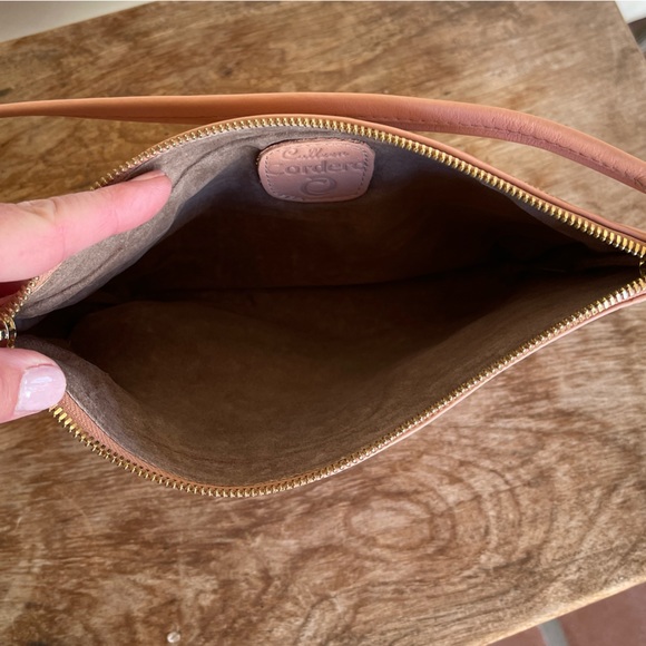 CALLEEN CORDERO Peachy Pink Studded Leather Shoulder Bag 2 Zippered Storage Cute - Picture 8 of 12